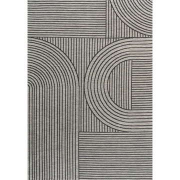 Zephyr Mid-Century Modern Arch Stripe Reversible Machine-Washable Indoor/Outdoor Area Rug
